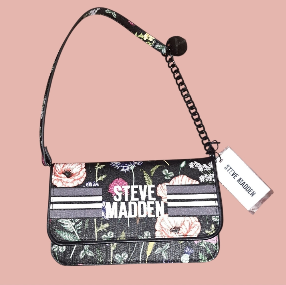 🆕️Steve Madden Floral Shoulder Bag - Black Multi Color